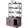 image:imageVEVOR Cat Litter Box Enclosure Hidden Cat Box Furniture with 4 Storage Shelves Large Cats House Cabinet Hidden Fit Most Litter Box Wooden Cats Washroom Indoor 335L x 193W x 723H Dark Brown335L x 193W x 587H3 Shelves