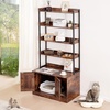 image:imageVEVOR Cat Litter Box Enclosure Hidden Cat Box Furniture with 4 Storage Shelves Large Cats House Cabinet Hidden Fit Most Litter Box Wooden Cats Washroom Indoor 335L x 193W x 723H Dark Brown335L x 193W x 723H4 Shelves