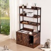 image:imageVEVOR Cat Litter Box Enclosure Hidden Cat Box Furniture with 4 Storage Shelves Large Cats House Cabinet Hidden Fit Most Litter Box Wooden Cats Washroom Indoor 335L x 193W x 723H Dark Brown335L x 193W x 587H3 Shelves