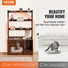 image:imageVEVOR Cat Litter Box Enclosure Hidden Cat Box Furniture with 4 Storage Shelves Large Cats House Cabinet Hidden Fit Most Litter Box Wooden Cats Washroom Indoor 335L x 193W x 723H Dark Brown335L x 193W x 587H3 Shelves