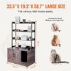 image:imageVEVOR Cat Litter Box Enclosure Hidden Cat Box Furniture with 4 Storage Shelves Large Cats House Cabinet Hidden Fit Most Litter Box Wooden Cats Washroom Indoor 335L x 193W x 723H Dark Brown335L x 193W x 587H3 Shelves
