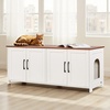 image:imageVEVOR Cat Litter Box Enclosure for Multi Cats 472 in Hidden Litter Box Cabinet with 4 Doors amp 2 Entries Indoor Cat Washroom Wooden Kitty House Furniture Fit Most Litterboxes Brown amp White