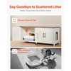 image:imageVEVOR Cat Litter Box Enclosure for Multi Cats 472 in Hidden Litter Box Cabinet with 4 Doors amp 2 Entries Indoor Cat Washroom Wooden Kitty House Furniture Fit Most Litterboxes Brown amp White