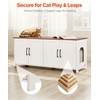 image:imageVEVOR Cat Litter Box Enclosure for Multi Cats 472 in Hidden Litter Box Cabinet with 4 Doors amp 2 Entries Indoor Cat Washroom Wooden Kitty House Furniture Fit Most Litterboxes Brown amp White