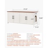image:imageVEVOR Cat Litter Box Enclosure for Multi Cats 472 in Hidden Litter Box Cabinet with 4 Doors amp 2 Entries Indoor Cat Washroom Wooden Kitty House Furniture Fit Most Litterboxes Brown amp White