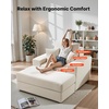 image:imageVEVOR Chaise Lounge Chair 49 Boneless Modular Chaise Lounge Indoor Oversized Corduroy Reading Chair with Throw Pillows amp Armrests Deep Seat Sofa Couch Sleeper for Living Room Bedroom GreyBeige