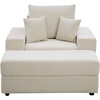 image:imageVEVOR Chaise Lounge Chair 49 Boneless Modular Chaise Lounge Indoor Oversized Corduroy Reading Chair with Throw Pillows amp Armrests Deep Seat Sofa Couch Sleeper for Living Room Bedroom GreyBeige