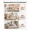 image:imageVEVOR Chaise Lounge Chair 49 Boneless Modular Chaise Lounge Indoor Oversized Corduroy Reading Chair with Throw Pillows amp Armrests Deep Seat Sofa Couch Sleeper for Living Room Bedroom GreyBeige