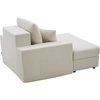 image:imageVEVOR Chaise Lounge Chair 49 Boneless Modular Chaise Lounge Indoor Oversized Corduroy Reading Chair with Throw Pillows amp Armrests Deep Seat Sofa Couch Sleeper for Living Room Bedroom GreyBeige