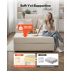 image:imageVEVOR Chaise Lounge Chair 49 Boneless Modular Chaise Lounge Indoor Oversized Corduroy Reading Chair with Throw Pillows amp Armrests Deep Seat Sofa Couch Sleeper for Living Room Bedroom GreyBeige