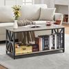 image:imageVEVOR Coffee Table Modern Faux Marble Coffee Table Large 2Tier Rectangle Center Desk with Geometric Legs Minimalist Sturdy Metal Frame Accent End Desk for Living Room Office Easy Assembly White40 Inch