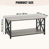 image:imageVEVOR Coffee Table Modern Faux Marble Coffee Table Large 2Tier Rectangle Center Desk with Geometric Legs Minimalist Sturdy Metal Frame Accent End Desk for Living Room Office Easy Assembly White40 Inch