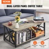 image:imageVEVOR Coffee Table Modern Faux Marble Coffee Table Large 2Tier Rectangle Center Desk with Geometric Legs Minimalist Sturdy Metal Frame Accent End Desk for Living Room Office Easy Assembly White40 Inch