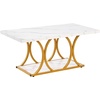 image:imageVEVOR Coffee Table Modern Faux Marble Coffee Table Large 2Tier Rectangle Center Desk with Geometric Legs Minimalist Sturdy Metal Frame Accent End Desk for Living Room Office Easy Assembly White393 Inch