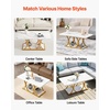 image:imageVEVOR Coffee Table Modern Faux Marble Coffee Table Large 2Tier Rectangle Center Desk with Geometric Legs Minimalist Sturdy Metal Frame Accent End Desk for Living Room Office Easy Assembly White393 Inch