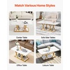 image:imageVEVOR Coffee Table Modern Faux Marble Coffee Table Large 2Tier Rectangle Center Desk with Geometric Legs Minimalist Sturdy Metal Frame Accent End Desk for Living Room Office Easy Assembly White472 Inch