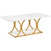 image:imageVEVOR Coffee Table Modern Faux Marble Coffee Table Large 2Tier Rectangle Center Desk with Geometric Legs Minimalist Sturdy Metal Frame Accent End Desk for Living Room Office Easy Assembly White472 Inch