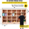 image:imageVEVOR Cubby Mobile Tray Storage Cabinet 20Compartment Cubby Storage Shelf Cubby Storage Cabinet 4 x 5 Classroom Cubbies Classroom Furniture for Home Daycare and Preschool Natural20Section