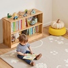 image:imageVEVOR Cubby Mobile Tray Storage Cabinet 5Compartment Cubby Storage Shelf Cubby Storage Cabinet 2Shelf Classroom Cubbies Classroom Furniture for Home Daycare and Preschool Natural2 Cubby
