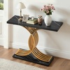 image:imageVEVOR Entryway Table 394 Inch Gold Console Table Narrow Console Table with Metal Frame Modern Console Sofa Table for Living Room Entryway HallwayBlack