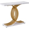 image:imageVEVOR Entryway Table 394 Inch Gold Console Table Narrow Console Table with Metal Frame Modern Console Sofa Table for Living Room Entryway HallwayWhite