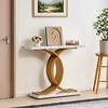 image:imageVEVOR Entryway Table 394 Inch Gold Console Table Narrow Console Table with Metal Frame Modern Console Sofa Table for Living Room Entryway HallwayWhite