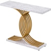 image:imageVEVOR Entryway Table 394 Inch Gold Console Table Narrow Console Table with Metal Frame Modern Console Sofa Table for Living Room Entryway HallwayWhite