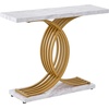 image:imageVEVOR Entryway Table 394 Inch Gold Console Table Narrow Console Table with Metal Frame Modern Console Sofa Table for Living Room Entryway HallwayWhite