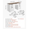 image:imageVEVOR Executive Desk 63 W x 315 D Large Office Desk Modern Computer Table Conference Meeting Room Table Business Furniture Enlarged Desktop for Home Office White and GoldWhite