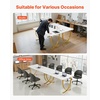 image:imageVEVOR Executive Desk 63 W x 315 D Large Office Desk Modern Computer Table Conference Meeting Room Table Business Furniture Enlarged Desktop for Home Office White and GoldWhitegold
