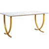 image:imageVEVOR Executive Desk 63 W x 315 D Large Office Desk Modern Computer Table Conference Meeting Room Table Business Furniture Enlarged Desktop for Home Office White and GoldWhitegold