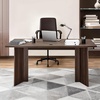 image:imageVEVOR Executive Desk 63 W x 315 D Large Office Desk Modern Computer Table Conference Meeting Room Table Business Furniture Enlarged Desktop for Home Office White and GoldWalnut