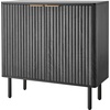 image:imageVEVOR Fluted Cabinet Buffet Cabinet with 2Tier Storage Coffee Bar Cabinet with Adjustable Shelves Sideboard Buffet for Hallway Entryway Living Room or Kitchen Black