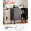 image:imageVEVOR Fluted Cabinet Buffet Cabinet with 2Tier Storage Coffee Bar Cabinet with Adjustable Shelves Sideboard Buffet for Hallway Entryway Living Room or Kitchen Black