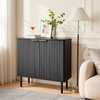 image:imageVEVOR Fluted Cabinet Buffet Cabinet with 2Tier Storage Coffee Bar Cabinet with Adjustable Shelves Sideboard Buffet for Hallway Entryway Living Room or Kitchen Black