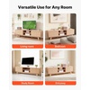 image:imageVEVOR Fluted TV Stand for TVs up to 65 inch MidCentury Modern Entertainment Center Media Console with Storage Cabinet and Sliding Tambour Door Boho Television Stand for Living Room Bedroom OakWood