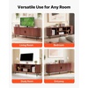 image:imageVEVOR Fluted TV Stand for TVs up to 65 inch MidCentury Modern Entertainment Center Media Console with Storage Cabinet and Sliding Tambour Door Boho Television Stand for Living Room Bedroom OakBrown