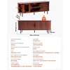 image:imageVEVOR Fluted TV Stand for TVs up to 65 inch MidCentury Modern Entertainment Center Media Console with Storage Cabinet and Sliding Tambour Door Boho Television Stand for Living Room Bedroom OakBrown
