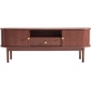 image:imageVEVOR Fluted TV Stand for TVs up to 65 inch MidCentury Modern Entertainment Center Media Console with Storage Cabinet and Sliding Tambour Door Boho Television Stand for Living Room Bedroom OakBrown With Drawer