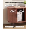 image:imageVEVOR Fluted TV Stand for TVs up to 65 inch MidCentury Modern Entertainment Center Media Console with Storage Cabinet and Sliding Tambour Door Boho Television Stand for Living Room Bedroom OakBrown