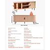 image:imageVEVOR Fluted TV Stand for TVs up to 65 inch MidCentury Modern Entertainment Center Media Console with Storage Cabinet and Sliding Tambour Door Boho Television Stand for Living Room Bedroom OakNatural
