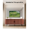 image:imageVEVOR Fluted TV Stand for TVs up to 65 inch MidCentury Modern Entertainment Center Media Console with Storage Cabinet and Sliding Tambour Door Boho Television Stand for Living Room Bedroom OakBrown