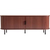 image:imageVEVOR Fluted TV Stand for TVs up to 65 inch MidCentury Modern Entertainment Center Media Console with Storage Cabinet and Sliding Tambour Door Boho Television Stand for Living Room Bedroom OakBrown