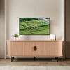 image:imageVEVOR Fluted TV Stand for TVs up to 65 inch MidCentury Modern Entertainment Center Media Console with Storage Cabinet and Sliding Tambour Door Boho Television Stand for Living Room Bedroom OakNatural