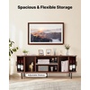 image:imageVEVOR Fluted TV Stand for TVs up to 65 inch MidCentury Modern Entertainment Center Media Console with Storage Cabinet and Sliding Tambour Door Boho Television Stand for Living Room Bedroom OakBrown