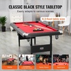 image:imageVEVOR Folding Pool TablePortable Billiards Tables Foldable SpaceSaving Entertainment Game Set Includes Ball Cue Rack Chalk Brush Brown with Bule Cloth for Family Use Recreation Roomblackred