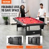 image:imageVEVOR Folding Pool TablePortable Billiards Tables Foldable SpaceSaving Entertainment Game Set Includes Ball Cue Rack Chalk Brush Brown with Bule Cloth for Family Use Recreation Roomblackred
