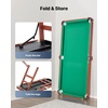 image:imageVEVOR Folding Pool TablePortable Billiards Tables Foldable SpaceSaving Entertainment Game Set Includes Ball Cue Rack Chalk Brush Brown with Bule Cloth for Family Use Recreation RoomGreen