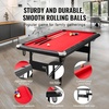 image:imageVEVOR Folding Pool TablePortable Billiards Tables Foldable SpaceSaving Entertainment Game Set Includes Ball Cue Rack Chalk Brush Brown with Bule Cloth for Family Use Recreation Roomblackred