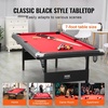 image:imageVEVOR Folding Pool TablePortable Billiards Tables Foldable SpaceSaving Entertainment Game Set Includes Ball Cue Rack Chalk Brush Brown with Bule Cloth for Family Use Recreation Roomblackred